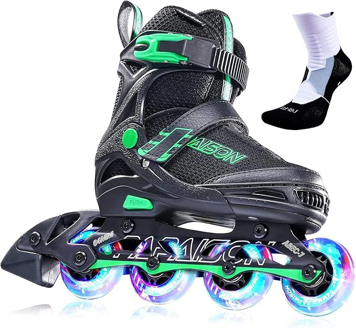 PAPAISON Adjustable Inline Skates for Kids and Adults with Full Light Up Wheels, Outdoor Roller S... | Amazon (US)