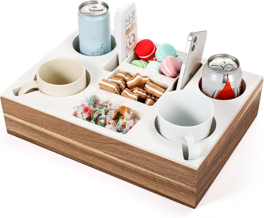 Yerliker Couch Cup Holder Tray, Silicone Couch Caddy Waterproof Anti-Spill Sofa Cup Holder for So... | Amazon (US)