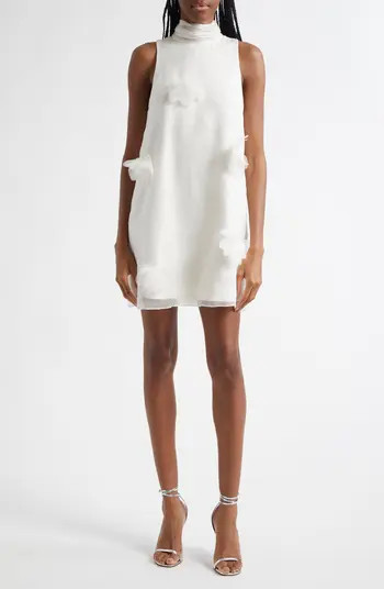 Cinq à Sept Sylvia Floral Appliqué Silk Chiffon Minidress | Nordstrom | Nordstrom