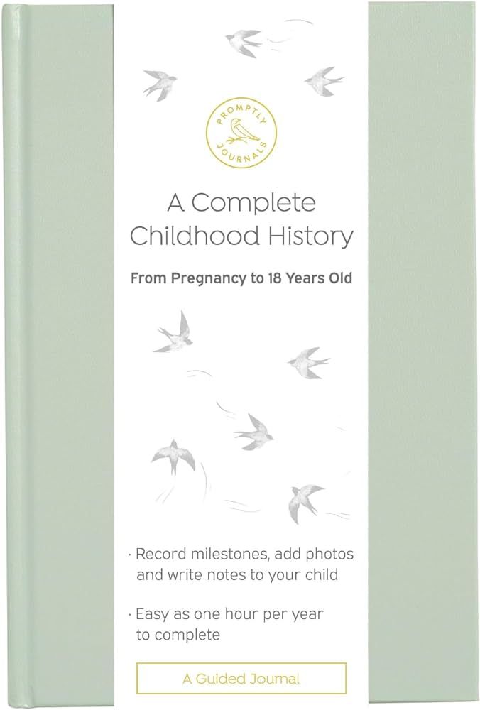 Promptly Journals, A Complete Childhood History: From Pregnancy to 18 Years Old (Aloe Green, Leat... | Amazon (US)