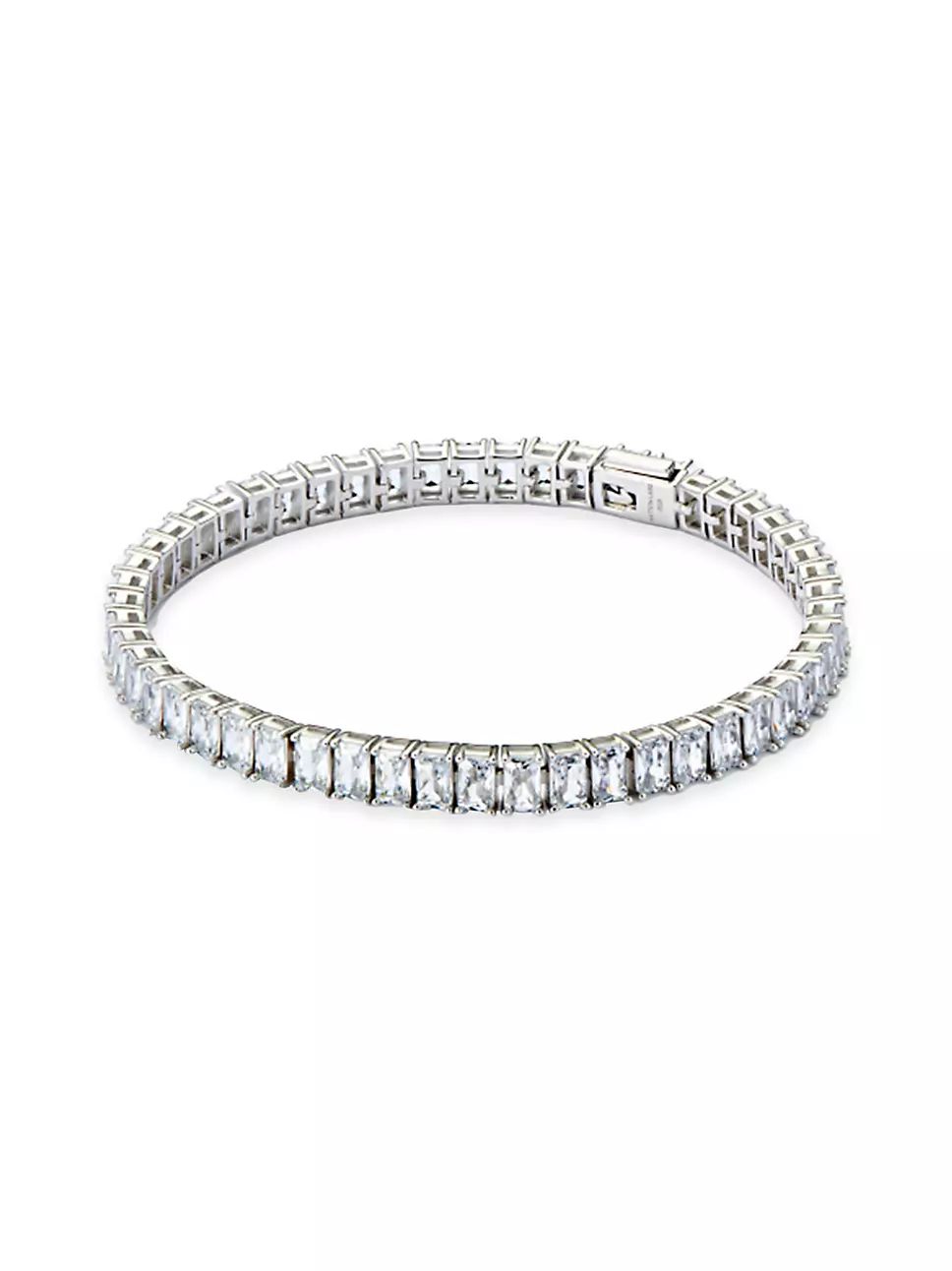 Sterling Silver & Cubic Zirconia Emerald-Cut Tennis Bracelet | Saks Fifth Avenue (UK)