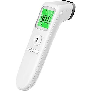 Forehead Thermometer, Non Touch Baby and Adults Thermometer with Fever Alarm, LCD Display and Mem... | Amazon (US)