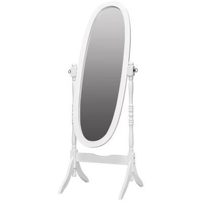 Legacy Decor Swivel Full Length Free Standing Wood Cheval Floor Mirror White Finish | Target