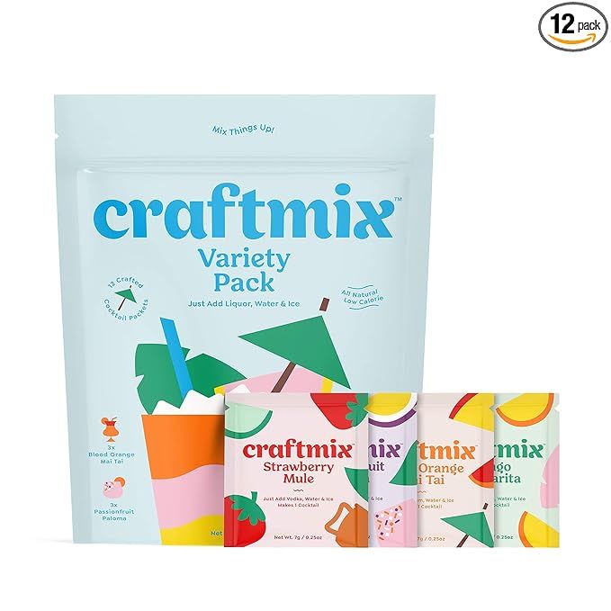 Craftmix Cocktail Mixer Variety Pack Mai Tai Margarita Mule Paloma Flavors Gift Travel Kit Skinny... | Amazon (US)