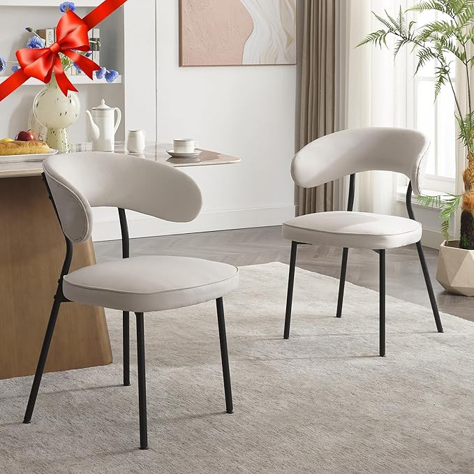 DYHOME Dining Chairs,Kitchen Dining Room Chairs Set of 2, Upholstered Fabric Modern Chairs for Di... | Amazon (US)