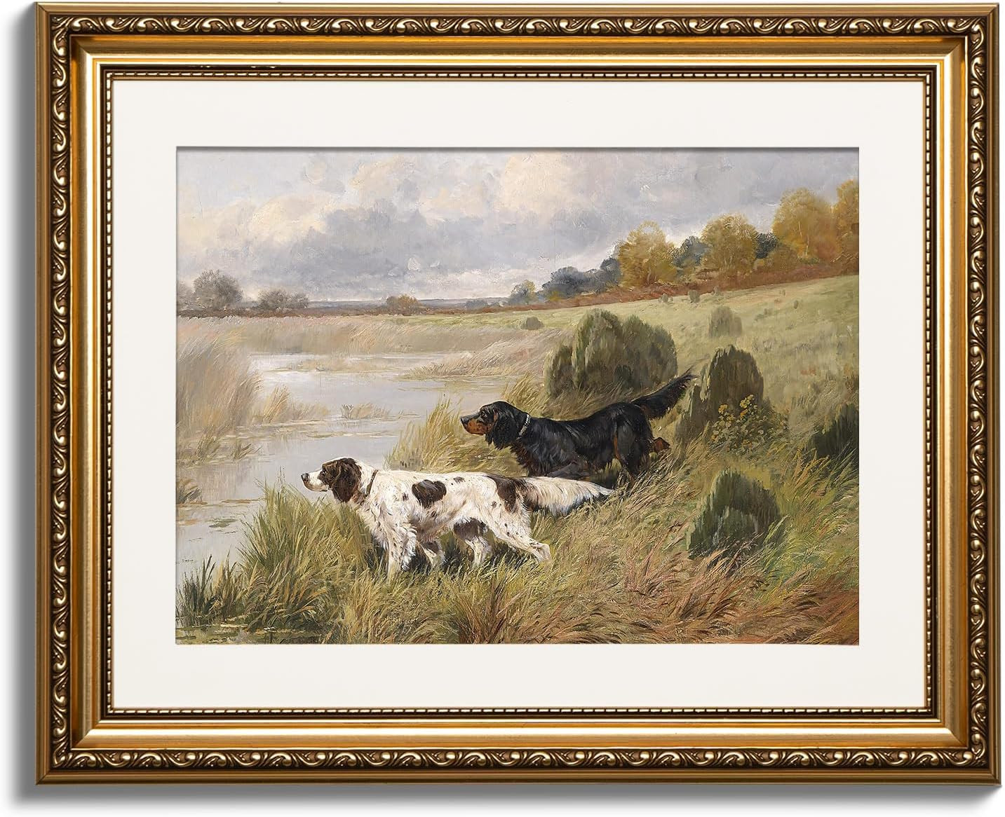ARPEOTCY Vintage Gold Framed Wall Art, Retro River Landscape Paintings, Canvas Prints Artwork wit... | Amazon (US)