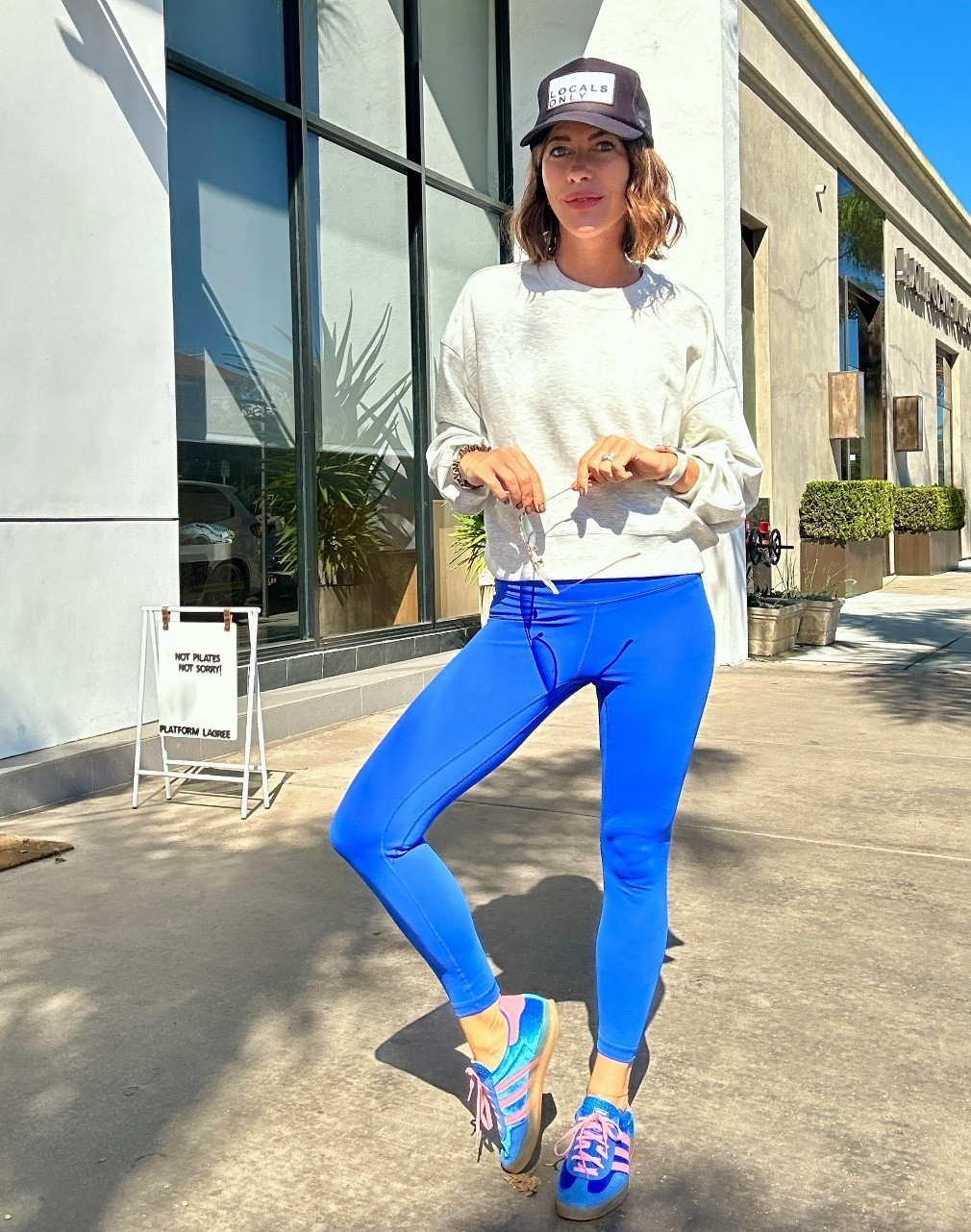 In my pilates era 👯‍♀️ 
A new workout outfit always makes a girl happy!! 💙

Hat IG @shopthatfridayfeeling 
Use Code: HEATHERMOORE

#LTKActive #LTKOver40 #LTKFindsUnder50