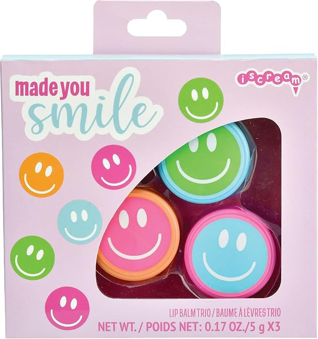 iscream Made You Smile Smiley Face Scented Classic Pot Style Set of 3 Lip Balms | Amazon (US)