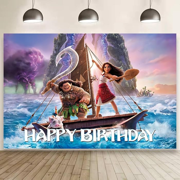 Wall Decor Backdrop for Moanana Birthday Decorations, Birthday Banner for Party Supplies (5x3ft) | Amazon (US)