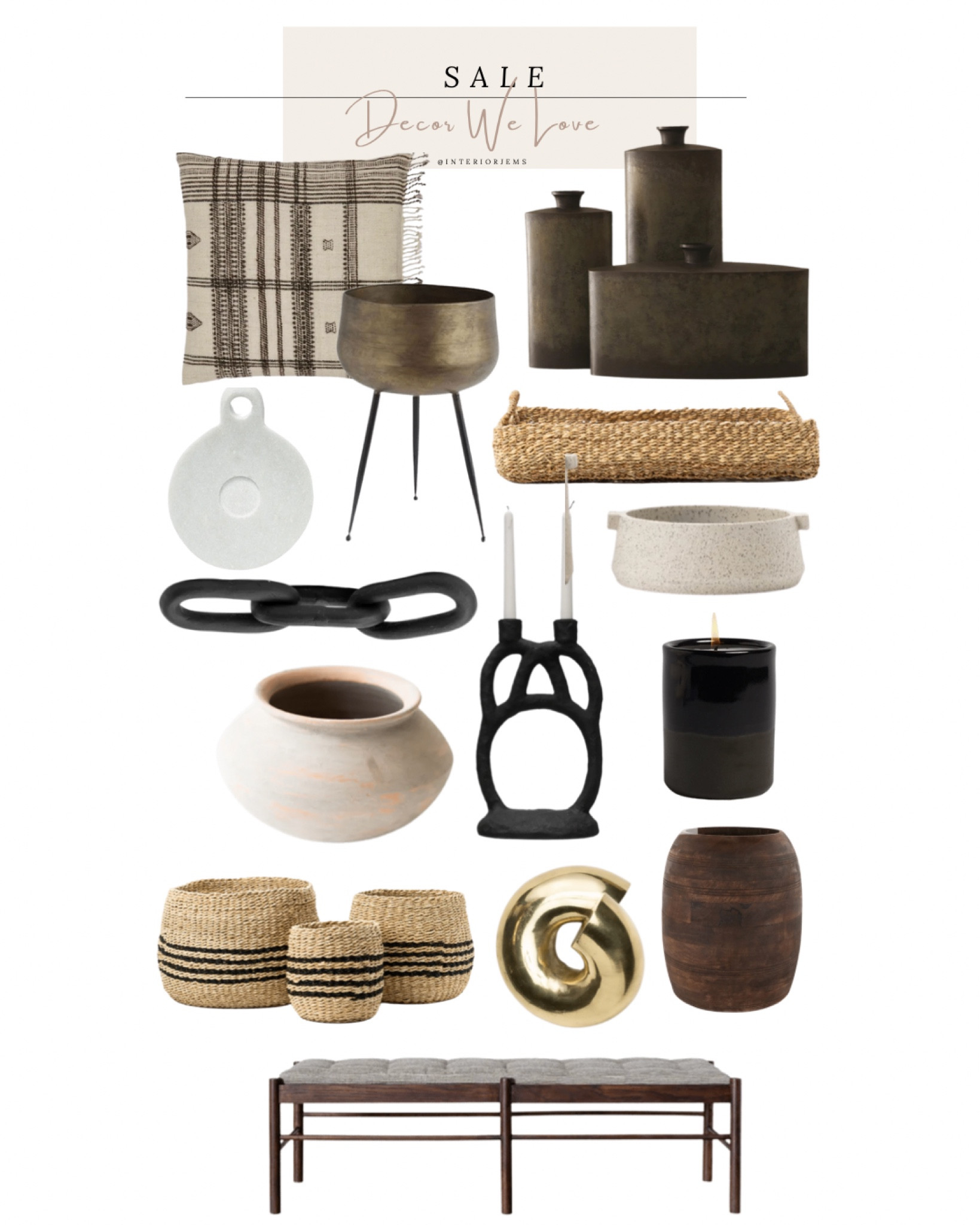 Sale decor we love, baskets, rattan tray, candleholder, wood vase, throw pillow, bench, living room decor, coffee table decor, mcgee &co, lulu and Georgia 

#LTKhome #LTKsalealert #LTKstyletip