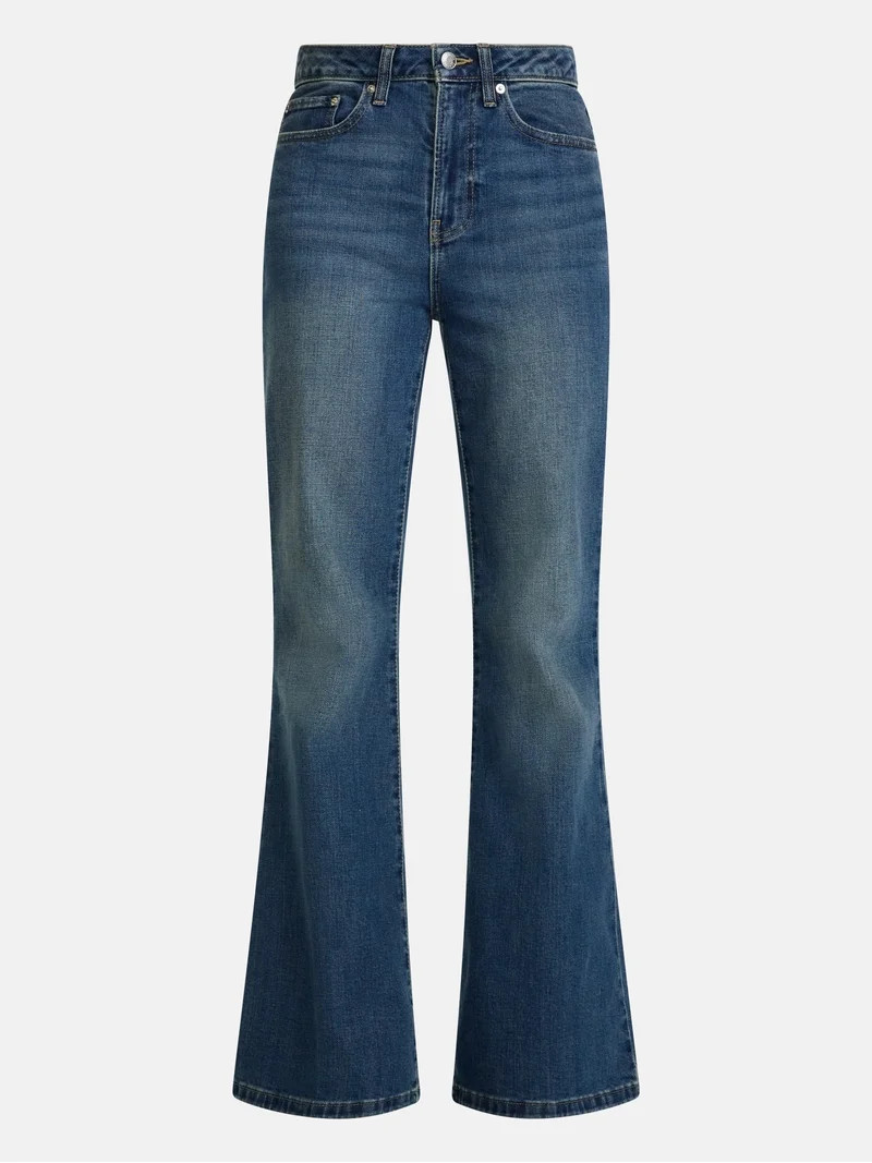Scenario Women's High Rise Flare Denim Jeans, Sizes 0-20 | Walmart (US)