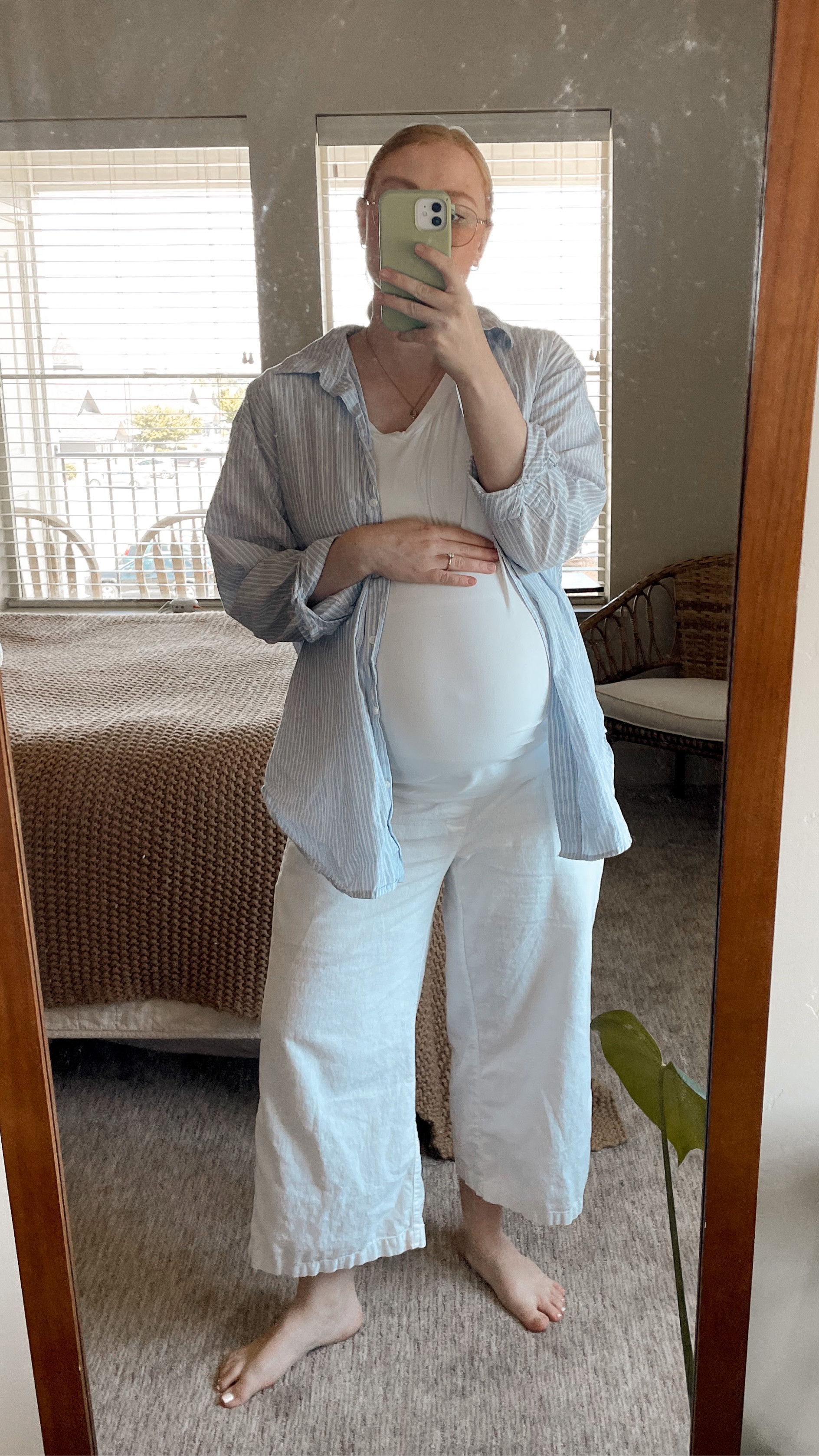 Maternity Outfit!
Linen pants are sold out, so I linked ones that are similar! 

size large in white shirt
size medium in button down 
size medium in pants 

#LTKbump #LTKstyletip