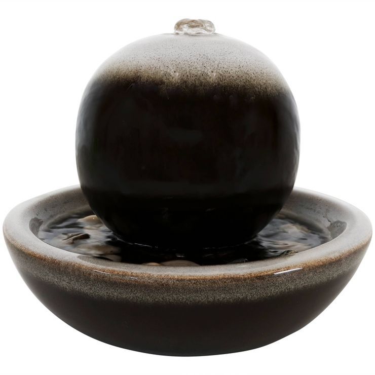 Sunnydaze Indoor Home Office Tabletop Modern Orb Smooth Glazed Ceramic Water Fountain Feature - 7... | Target