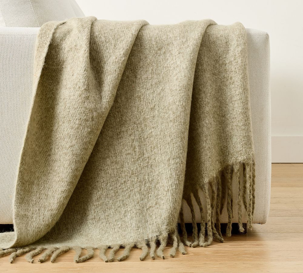 Hayes Faux Mohair Throw Blanket | Pottery Barn (US)
