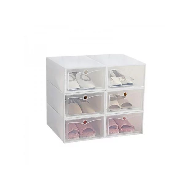 MarinaVida Plastic Clear Shoe Storage Transparent Boot Box Stackable Case Organizer Durable - Wal... | Walmart (US)