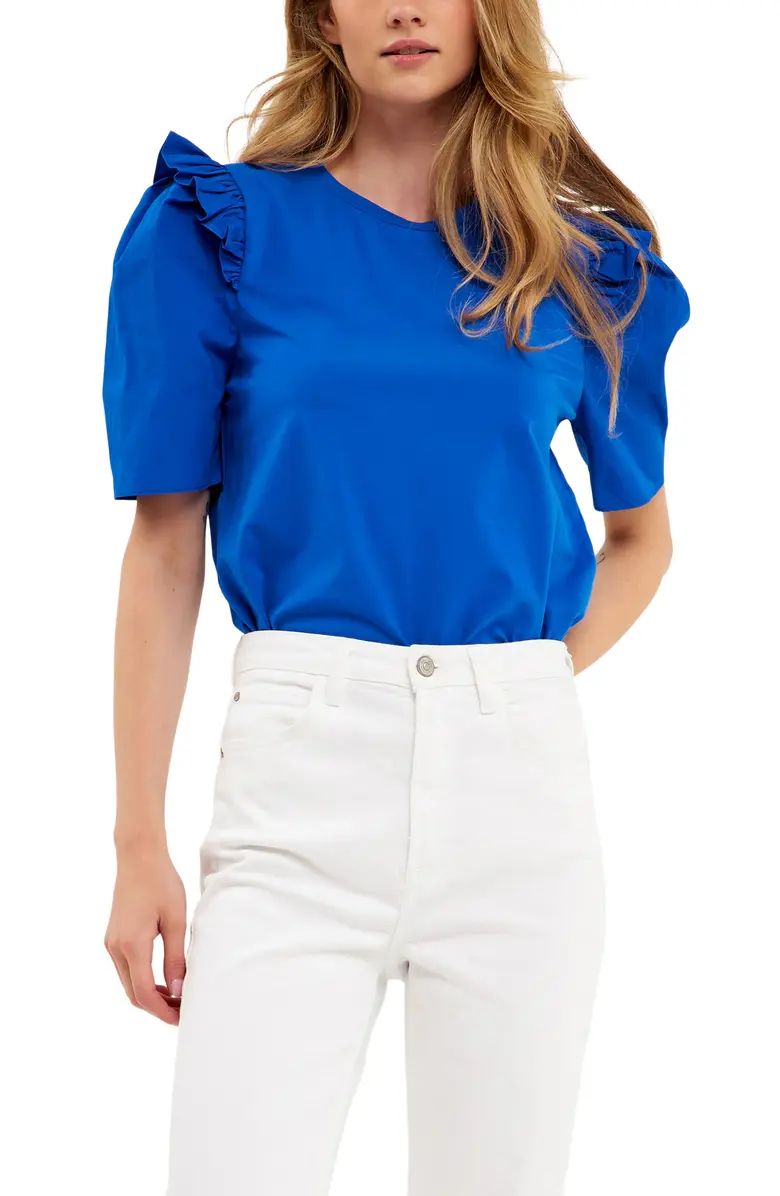 English Factory Mini Ruffle Puff Sleeve T-Shirt | Nordstrom | Nordstrom