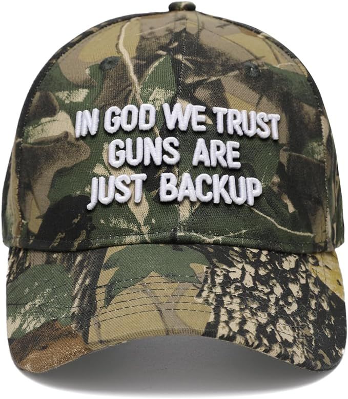 in God We Trust Guns are Just Backup Country Hats Camo Baseball Caps for Men Gift for Husband | Amazon (US)