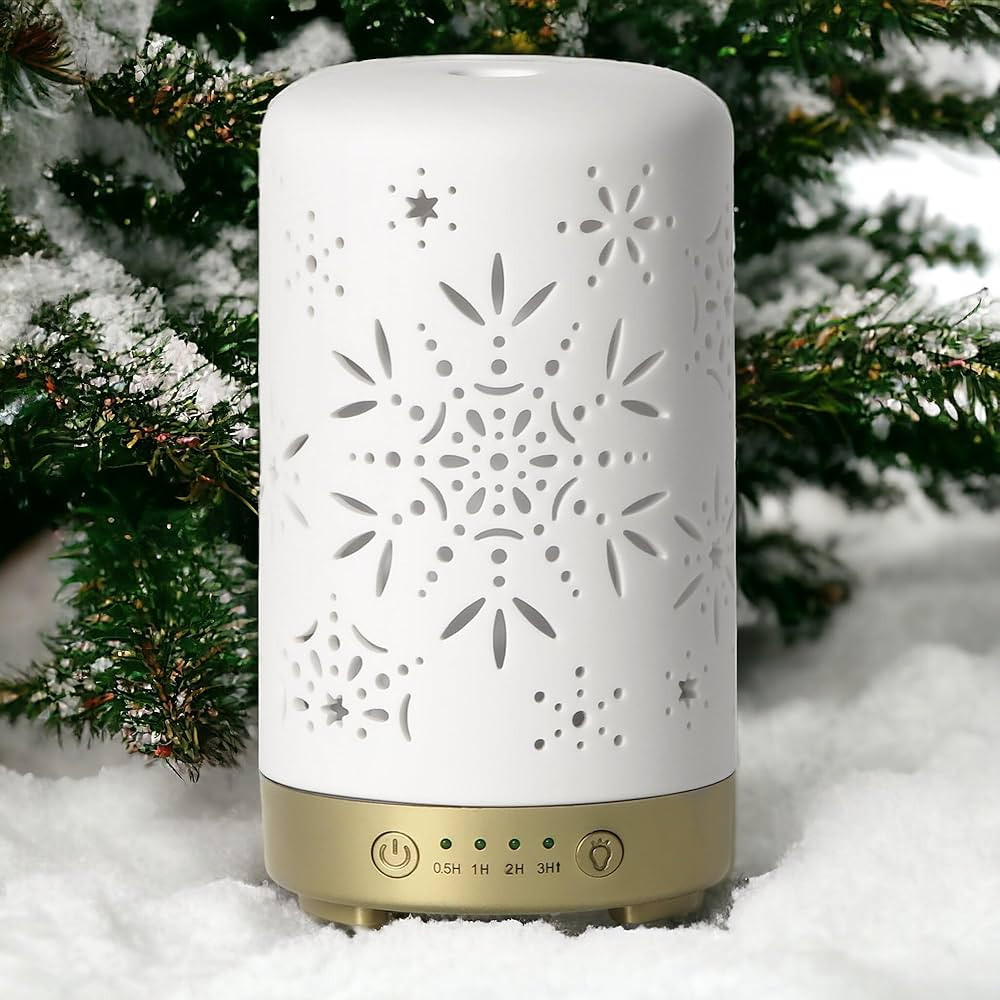 Earnest Living Essential Oil Diffuser White Ceramic Diffuser 100 ml Timers Night Lights and Auto ... | Amazon (US)