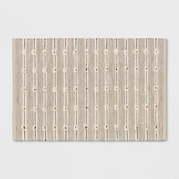 Woven Striped Flatweave Rug Black/Cream - Threshold™ | Target