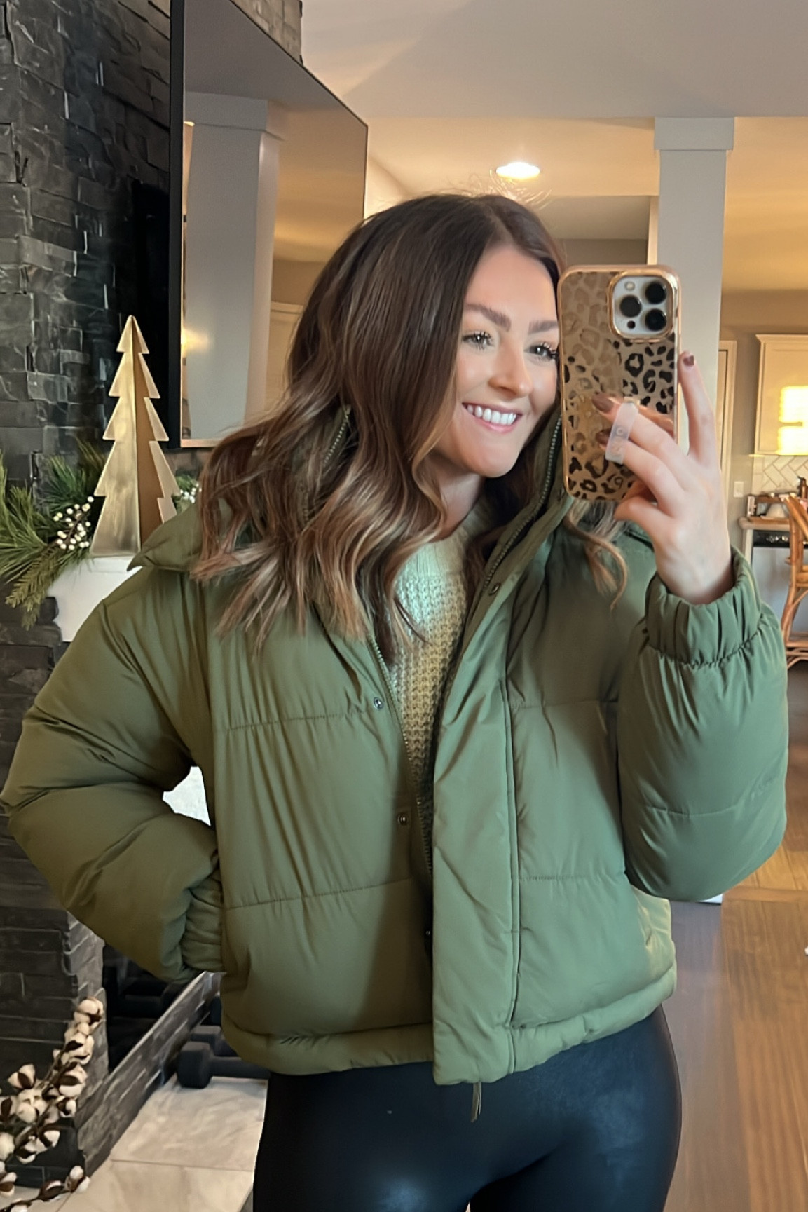 #ad I stopped in @americaneagle the other night to grab some winter essentials! These flared leather pants are a new must have. Comment your favorite outfit below & head to my stories for a full try on❄️ #ae #aetryon #AEJeans