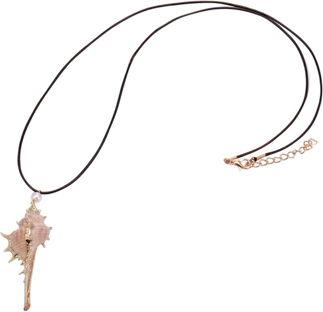 FM FM42 Natural Seashell Shell Scallop Conch Pendant Necklace with 27" Long Rope Chain (25 Styles) | Amazon (US)