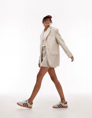 Topshop brushed blazer coat and skirt co-ord in oat - BEIGE | ASOS (Global)