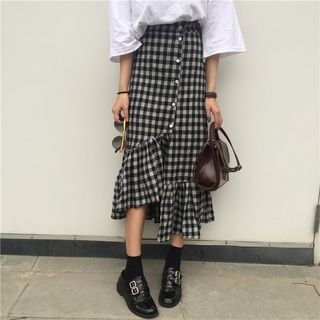 Gingham Midi Skirt | YesStyle (US)