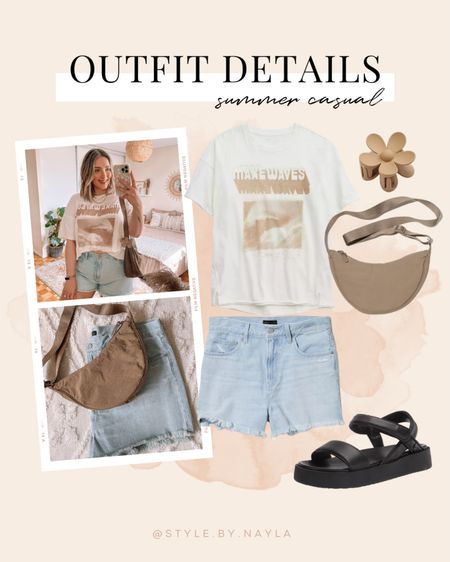 Casual summer outfit - graphic tee (M), light wash denim shorts (32), nylon moon bag 

Everyday outfits, midsize style


#LTKSeasonal #LTKitbag #LTKstyletip