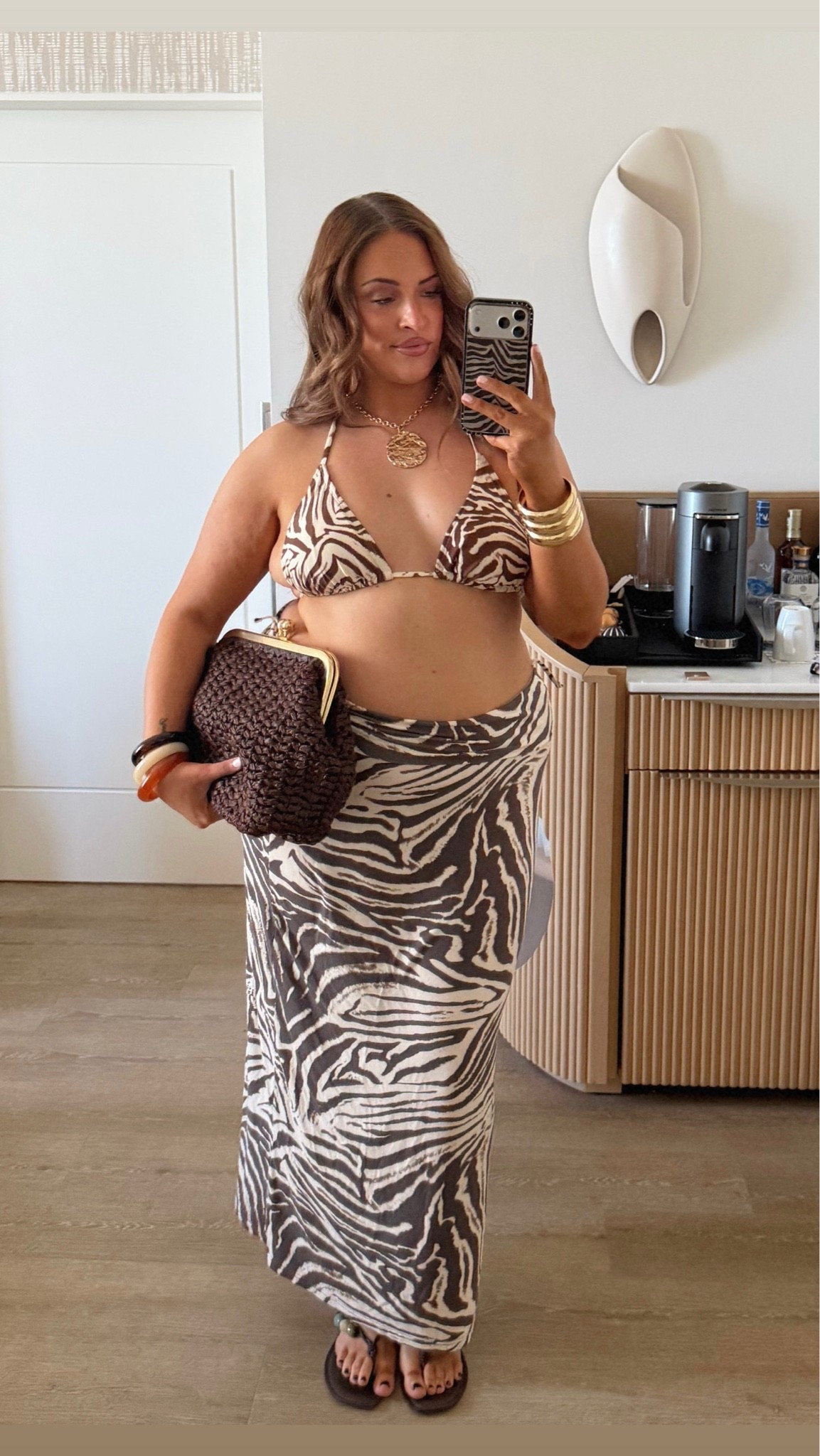 $10 zebra skirt & matching zebra bikini! Wearing an xl in everything