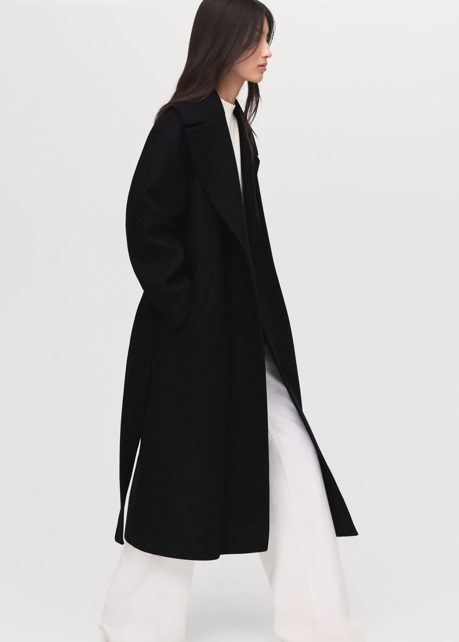 Manteco wool coat with belt - Women | MANGO United Kingdom | MANGO (UK)