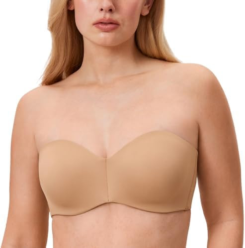 DELIMIRA Women's Strapless Bra Unlined Underwire Minimizer Plus Size Support | Amazon (US)