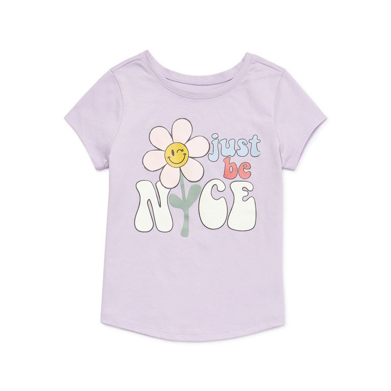 Garanimals Baby and Toddler Girl Short Sleeve Graphic Tee, Sizes 12M-5T | Walmart (US)