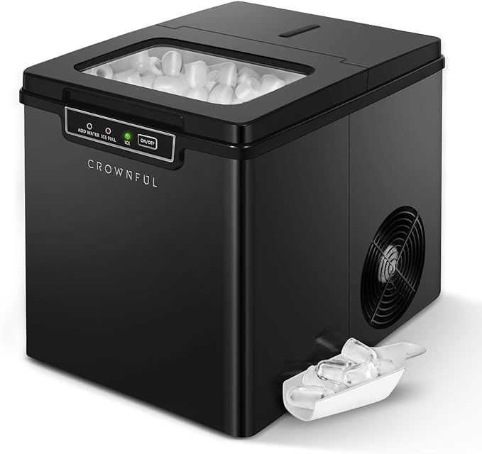 CROWNFUL Ice Maker Countertop Machine, 9 Ice Cubes Ready in 8 Minutes, 26lbs Bullet Ice Cubes in ... | Amazon (US)