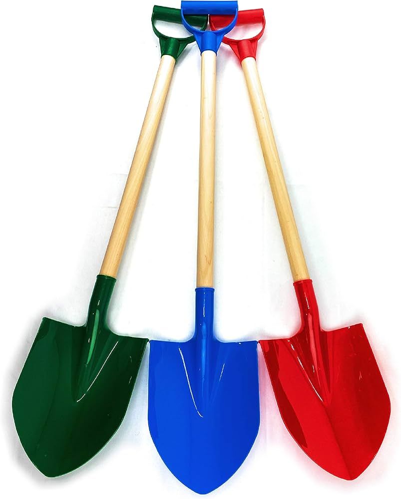 Matty's Toy Stop 31" Heavy Duty Wooden Kids Sand Shovels with Plastic Spade & Handle (Red, Blue &... | Amazon (US)