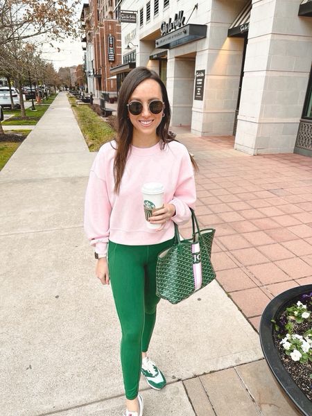 Lululemon perfectly oversized cropped crew sweatshirt in strawberry milkshake (size 4) with invigorate leggings in Everglade green (size 4)



#LTKfindsunder100 #LTKSeasonal #LTKfitness