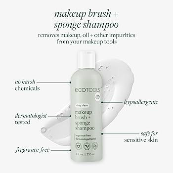 EcoTools Makeup Brush + Sponge Shampoo, Remove Makeup & Impurities From Tools, Sponges, & Puffs, ... | Amazon (US)