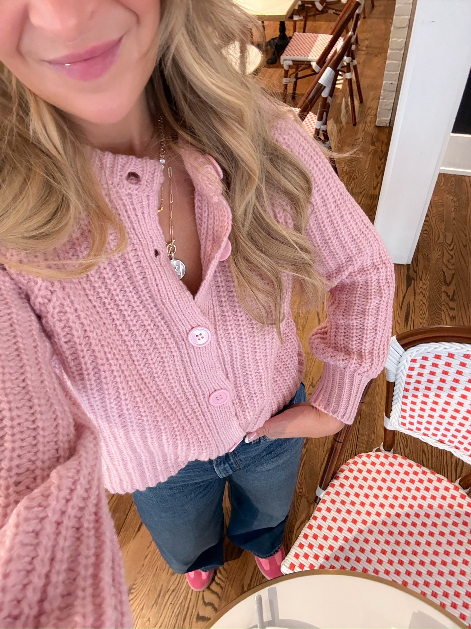 Cozy knits, denim, and a little pink moment 🌸

#LTKSeasonal #LTKValentine #LTKootd