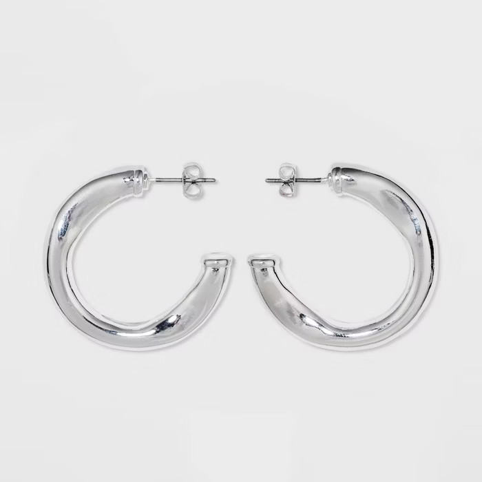 Wavy Hoop Earrings - A New Day™ | Target