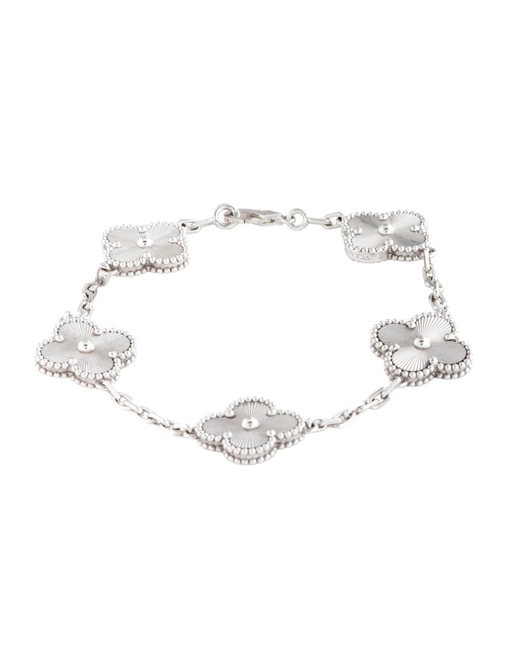 Vintage Alhambra Guilloche 5 Motif Bracelet | The RealReal