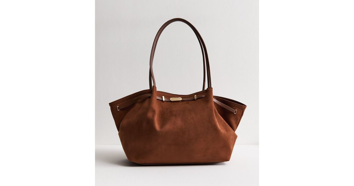 Tan Faux Suede Winged Tote Bag | New Look | New Look (UK)