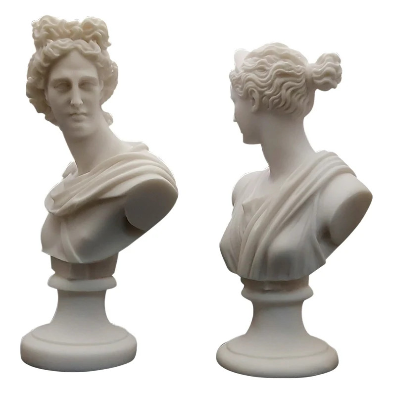 Set 2 Busts God Apollo & Goddess Artemis Diana Greek Cast Marble Sculpture | Etsy (US)