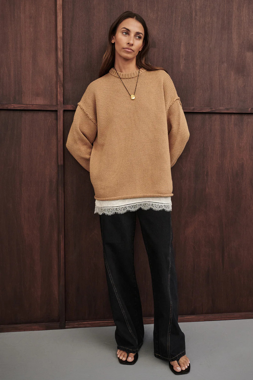 CARSON JET BLACK WIDE LEG JEAN | DISSH