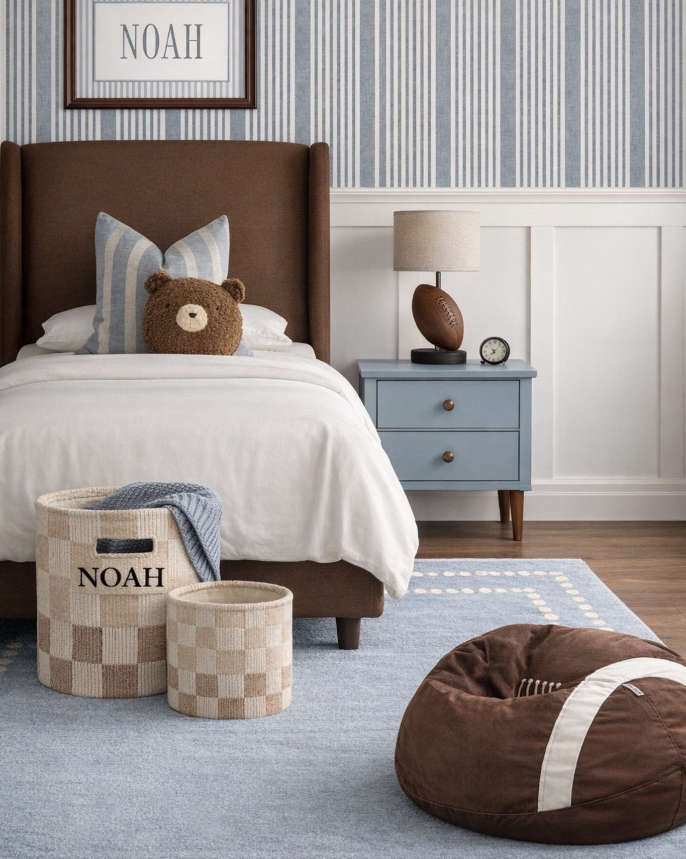 Boys bedroom decor, toddler boys room design, boys room mood board, home decor ideas, twin bed, blue and brown boys bedroom #boys

#LTKHome #LTKSaleAlert #LTKKids