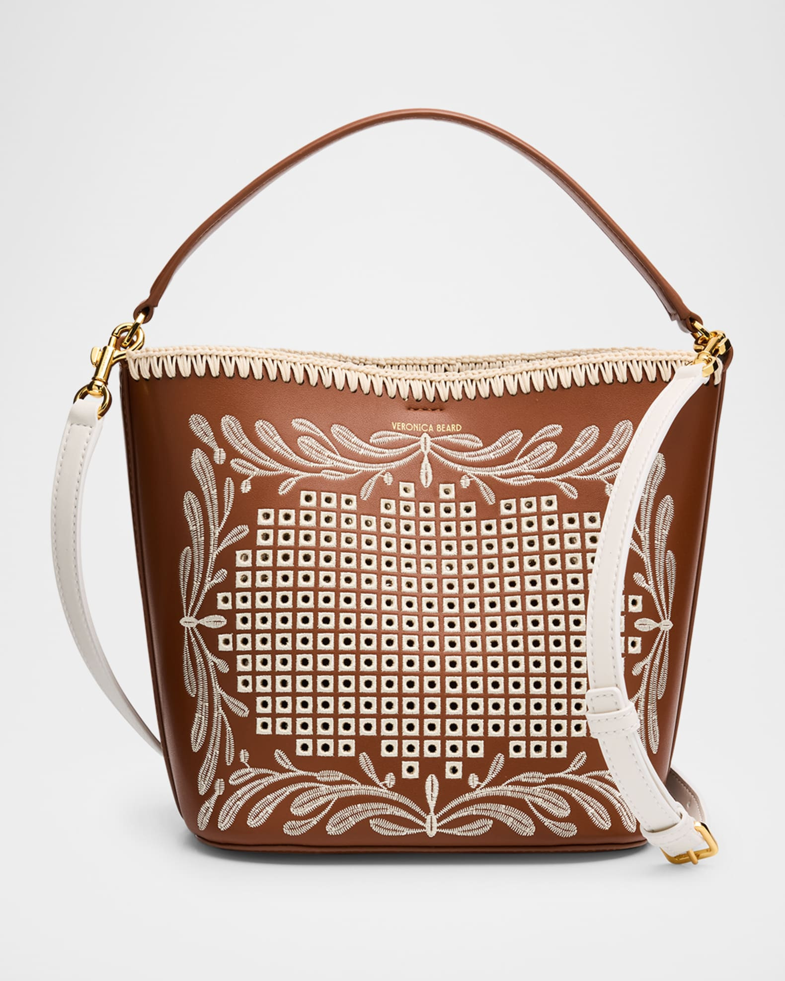 Small Eyelet Feed Shoulder Bag in Leather | Neiman Marcus