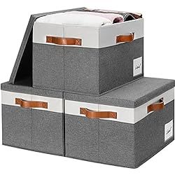 Amazon.com: GhvyenntteS Fabric Storage Bins with Lids (3-Pack) Large Closet Storage Bins with Lid an | Amazon (US)