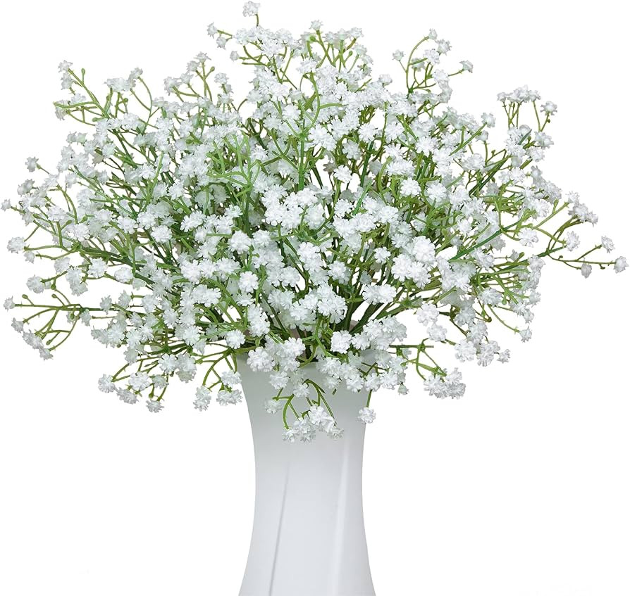 Huahuashijie Artificial Baby’s Breath White Gypsophila Flowers Bouquet 12 Stems Real Touch Flow... | Amazon (US)