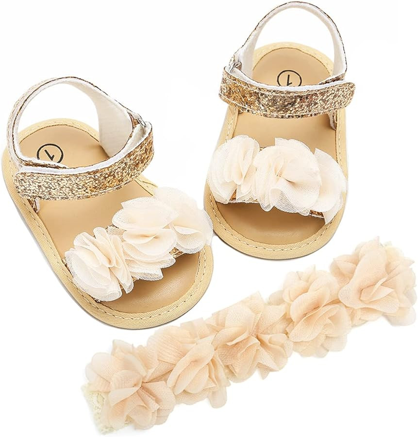 Ohwawadi Infant Baby Girl Shoes Baby Mary Jane Flats Princess Wedding Dress Shoes Crib Shoe for N... | Amazon (US)