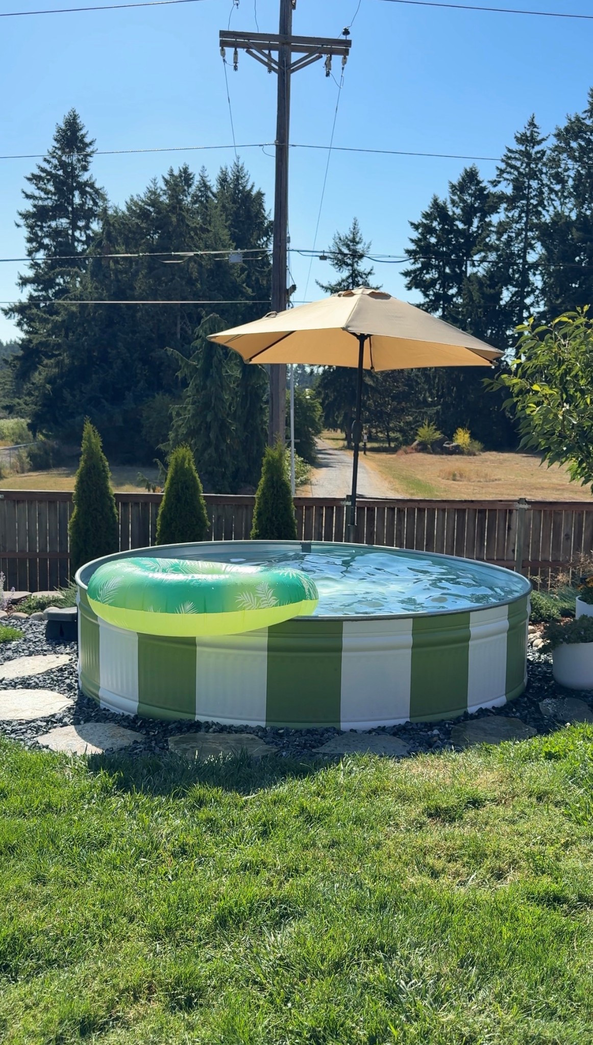 Turning our 8-ft stock tank into a backyard pool has easily been one of my favorite DIYs!! I linked everything I used - from the prep supplies (degreaser, sanding, metal primer) to the exterior paint colors Alabaster + Leapfrog, plus the tools that made installing the pump way less intimidating.

Save this for summer DIY inspo and feel free to message me if you’re thinking about trying a stock tank pool yourself 🤍