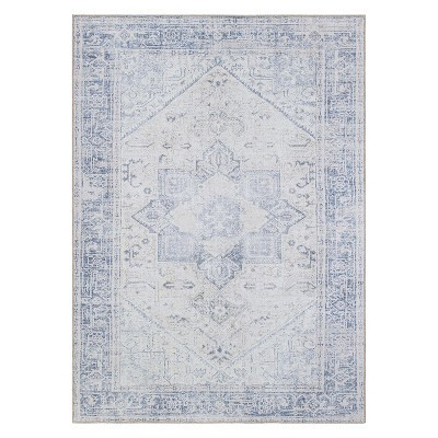 World Rug Gallery Medallion Boho Machine Washable 8'4"x11'6" Blue Area Rug | Target