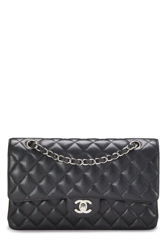 Black Quilted Caviar Classic Double Flap Medium | What Goes Around Comes Around